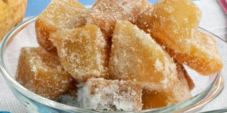 Deliciosas batatas doces cristalizadas confira!