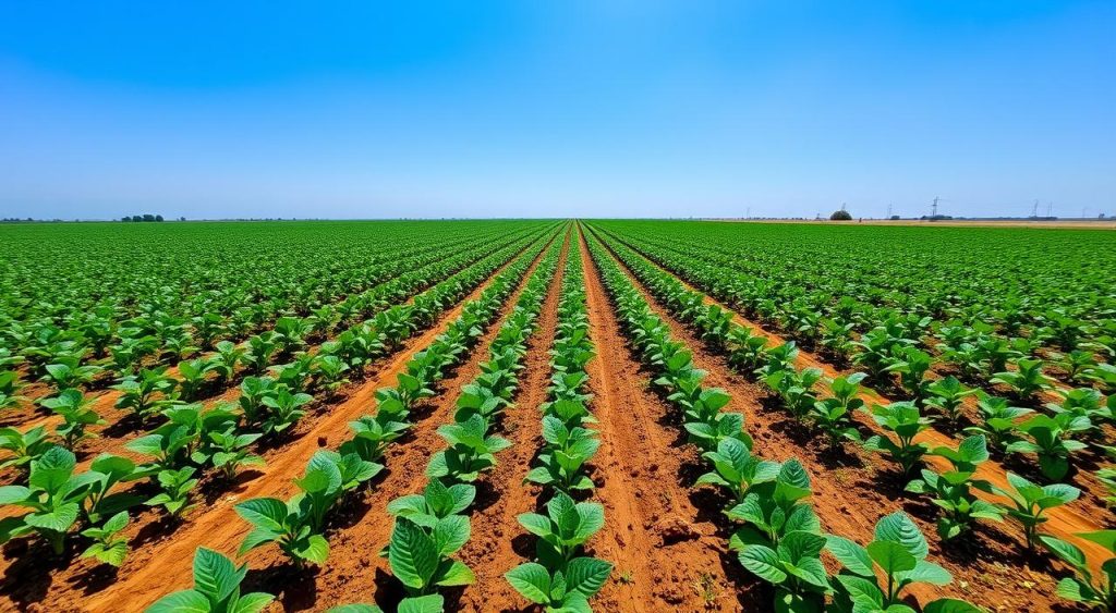 Área de cultivo em hectares