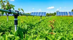 Irrigação sustentável para plantações