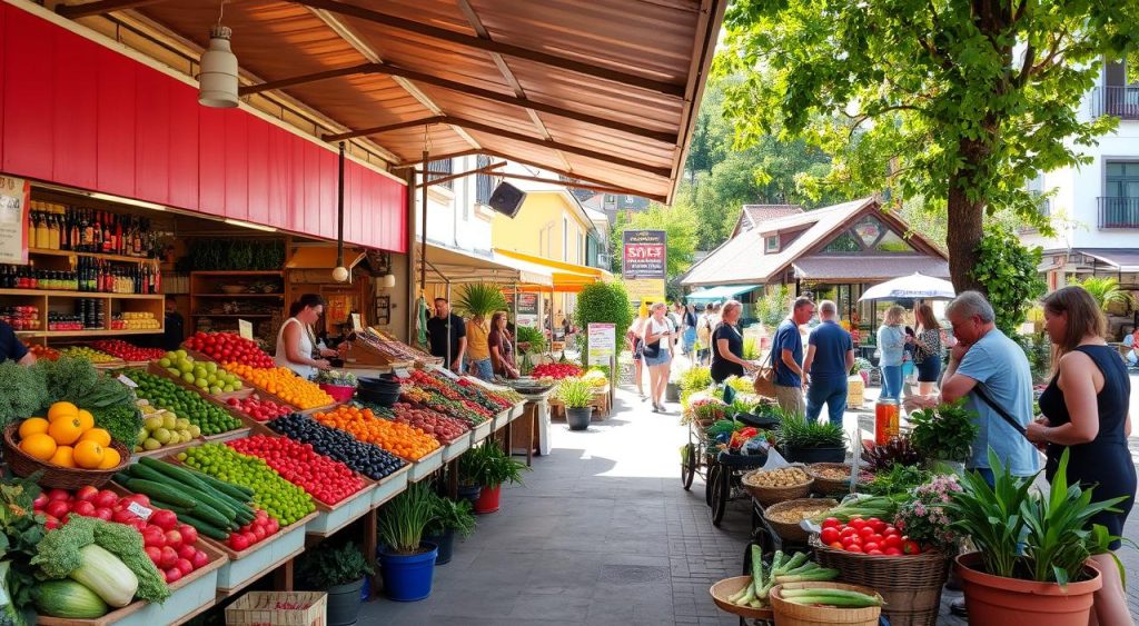 Mercado local de alimentos