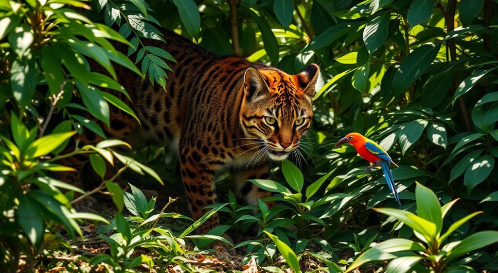 gato caçando pássaro