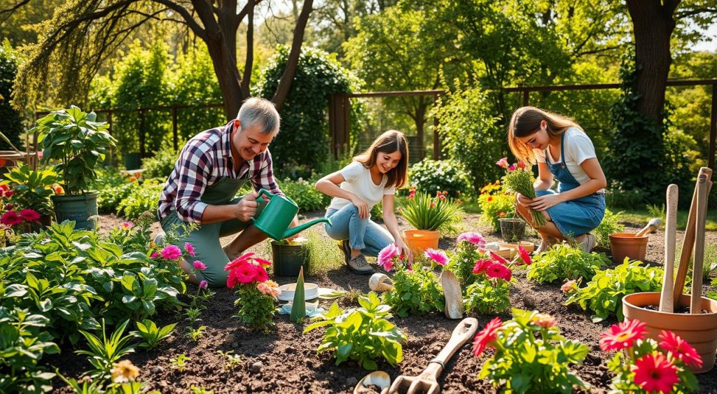 jardinagem em família