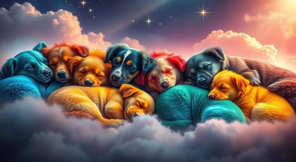 Cores de cachorros em sonhos