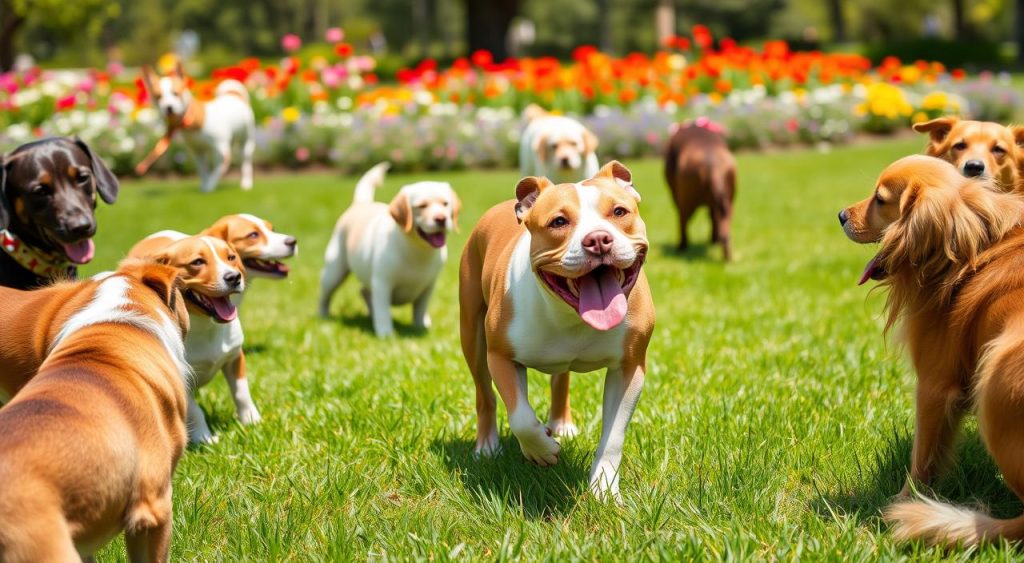 Pit Bull socialização cães de estimação