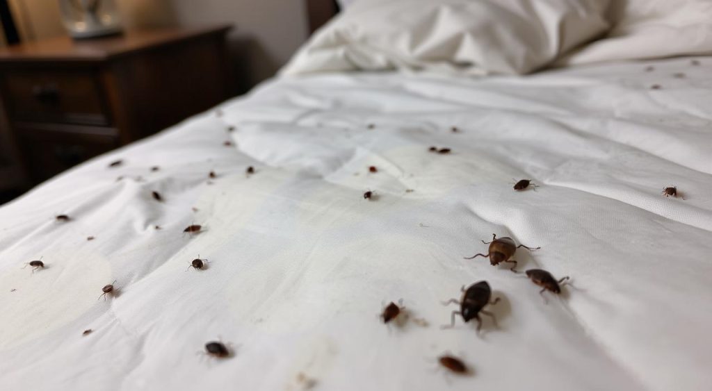 Sinais de infestação de percevejos de cama