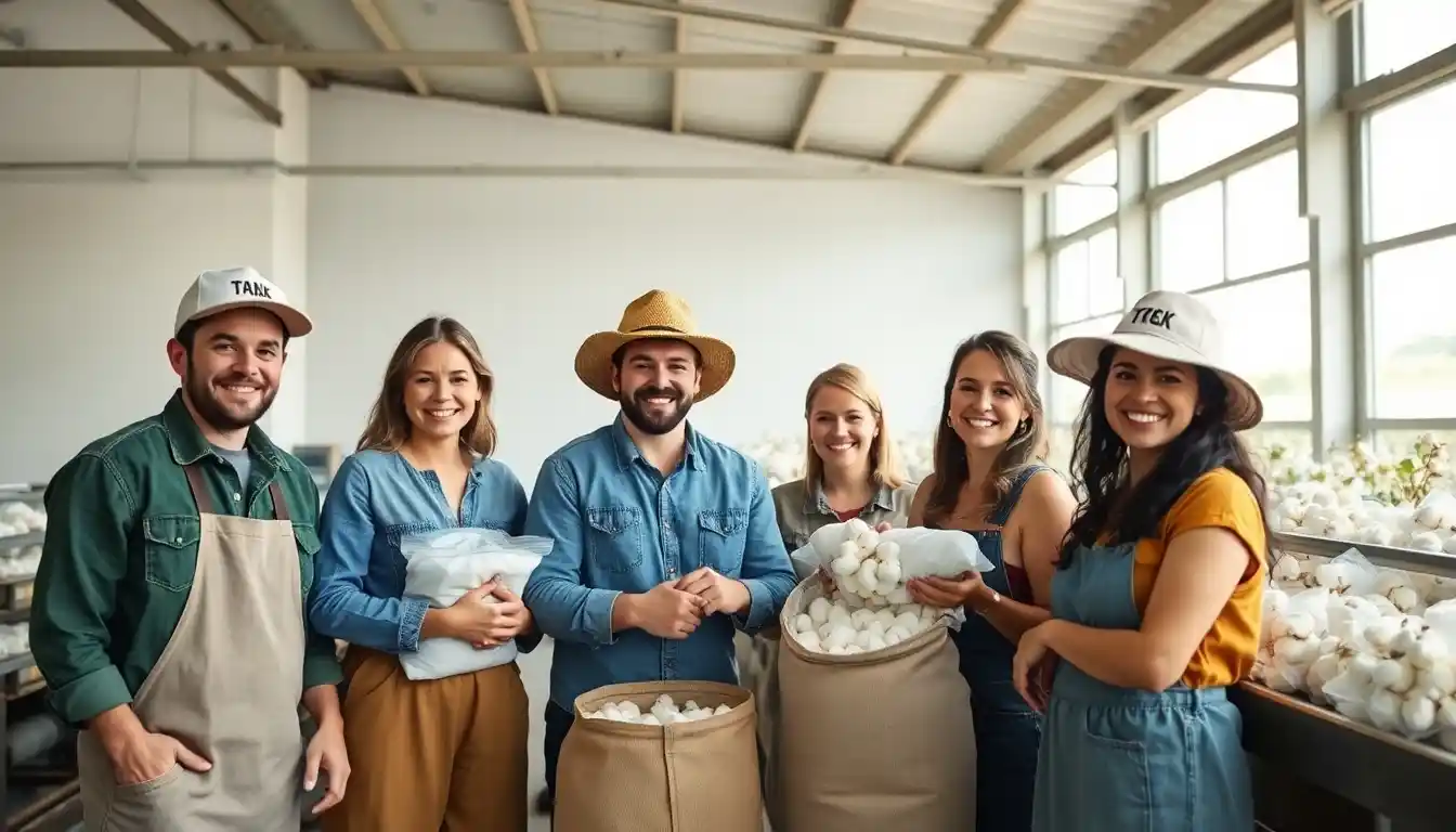 Fibras de cabra sendo processadas