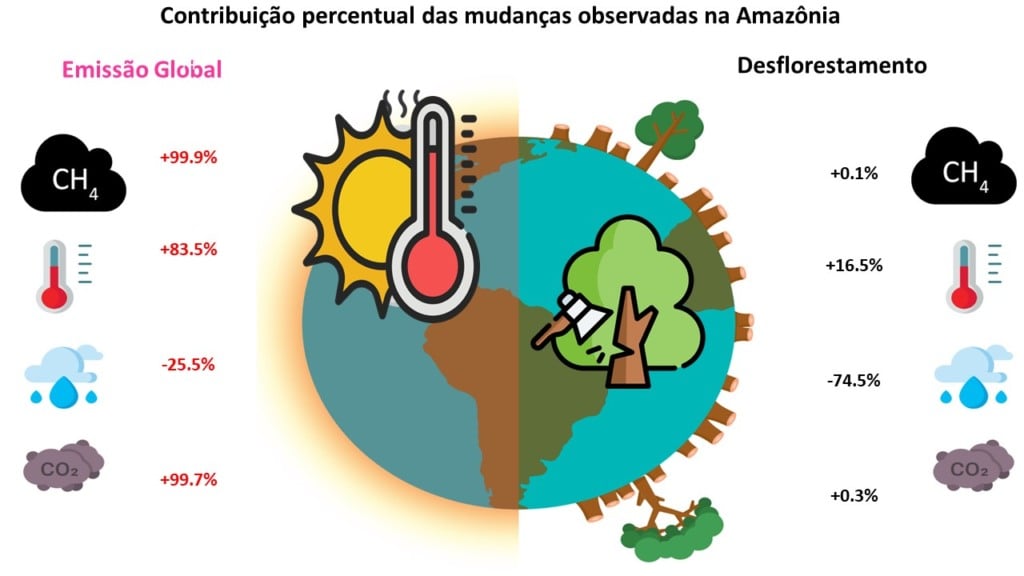 Desmatamento Reduz Chuvas em 74% e Eleva Calor na Amazônia - Imagem do artigo original