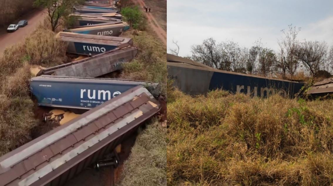 Trem da Rumo com 30 Vagões de Milho Descarrila em SP - Imagem do artigo original