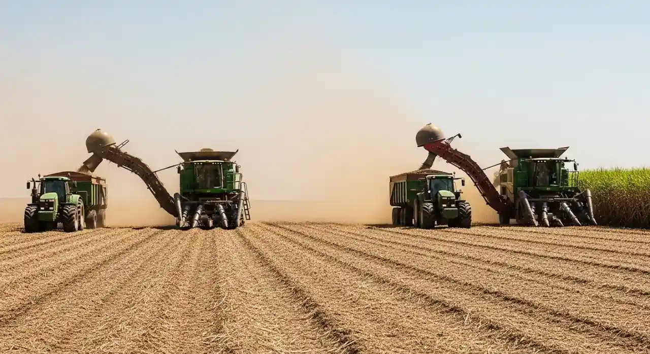 Cultivo de Cana de Açúcar em Plantação Agrícola