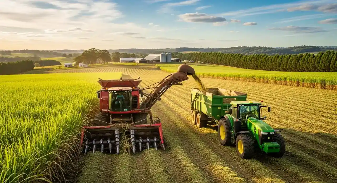 Cana-de-Açúcar em Plantação Agrícola