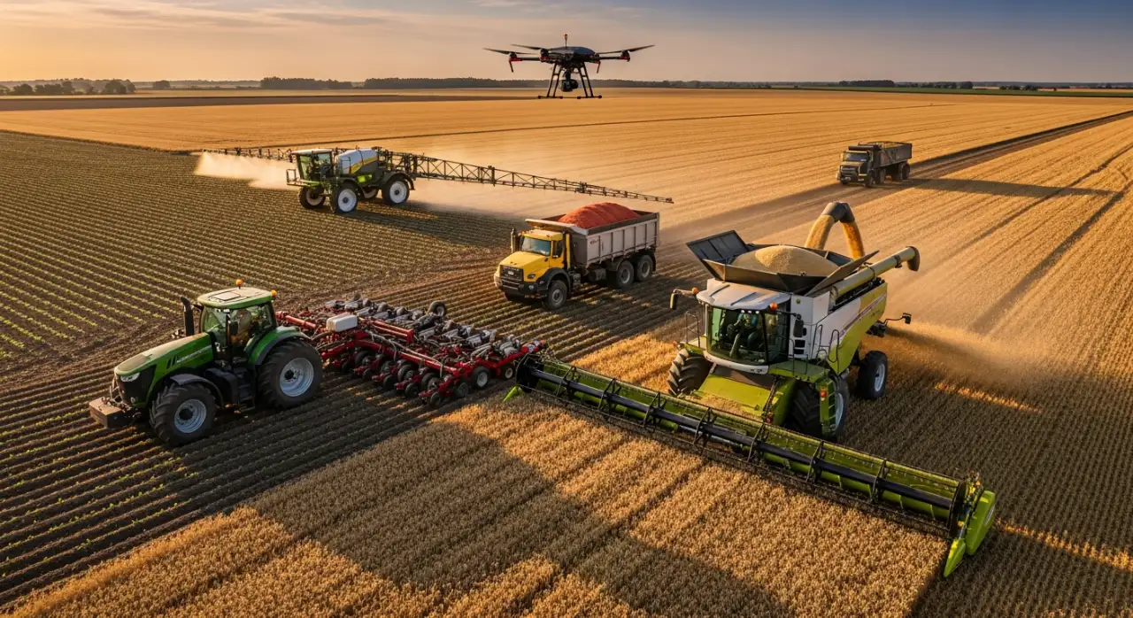 Robôs de ordenha em funcionamento