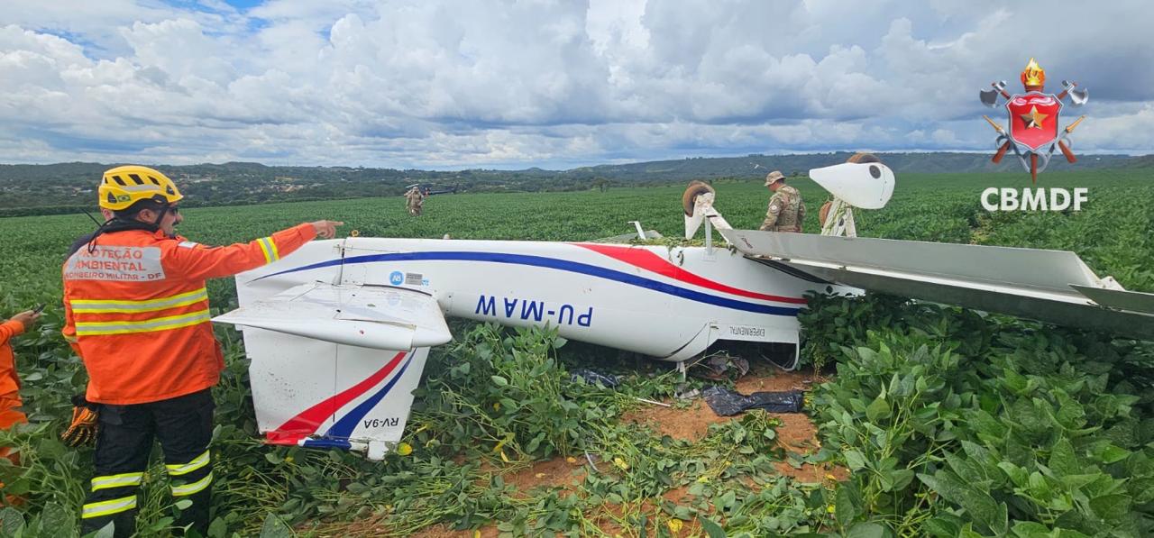 Avião Tomba em Lavoura de Soja no DF; Piloto Ferido - Imagem do artigo original